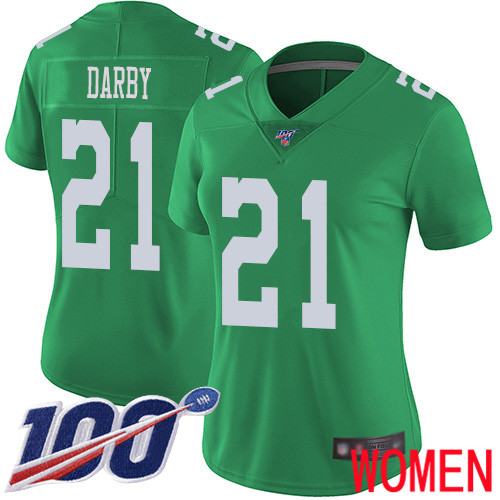 Women Philadelphia Eagles #21 Ronald Darby Limited Green Rush Vapor Untouchable NFL Jersey 100th Season->philadelphia eagles->NFL Jersey